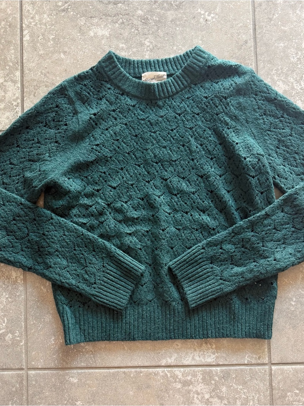 Target Teal Crewneck Textured Knit Sweater